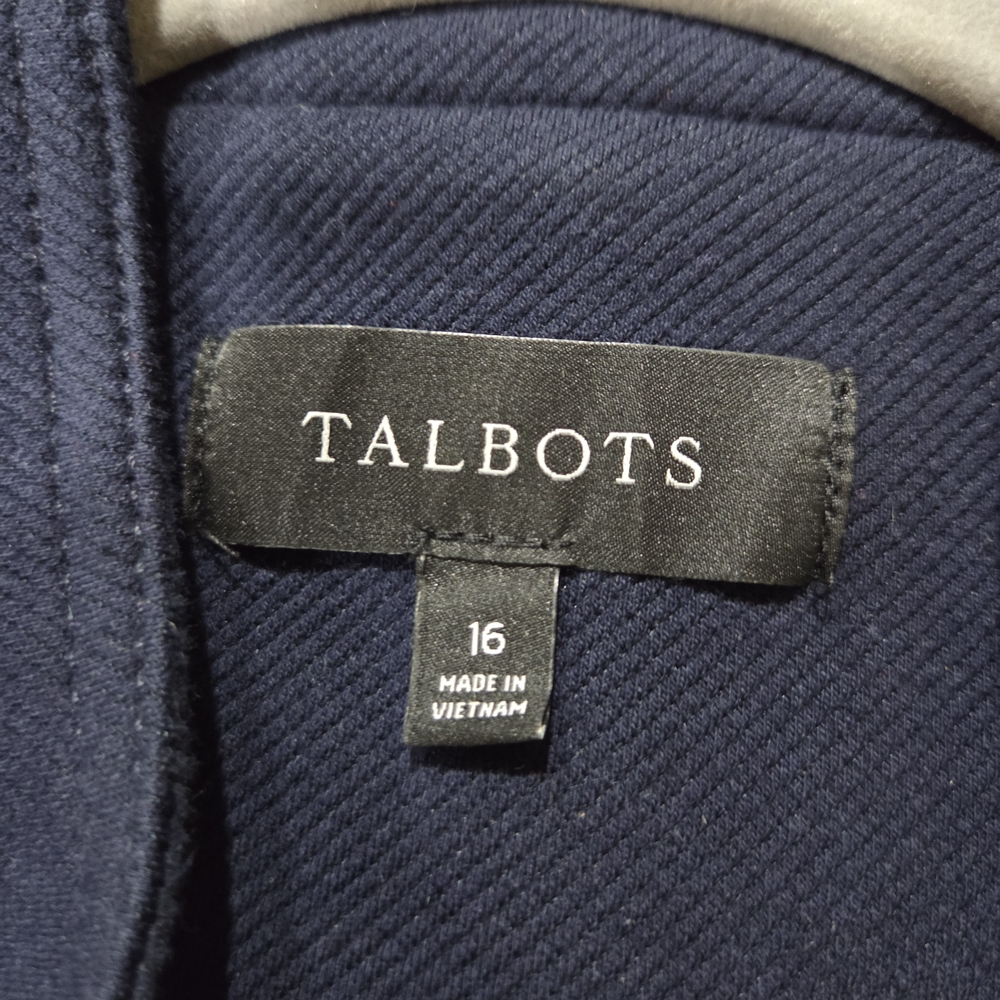 Talbots Navy Military-Style Button Blazer - Size 16 - Picture 5 of 8